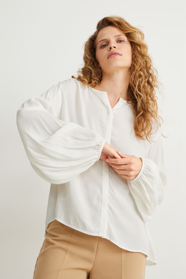 Dames - Blouse - crème wit