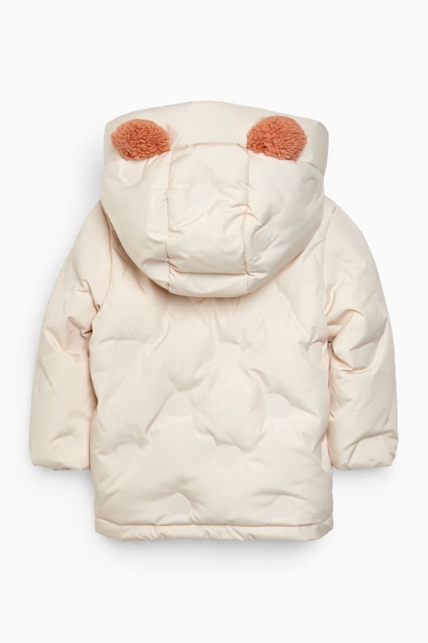 Baby: meisjes - Babyjas met capuchon - licht beige