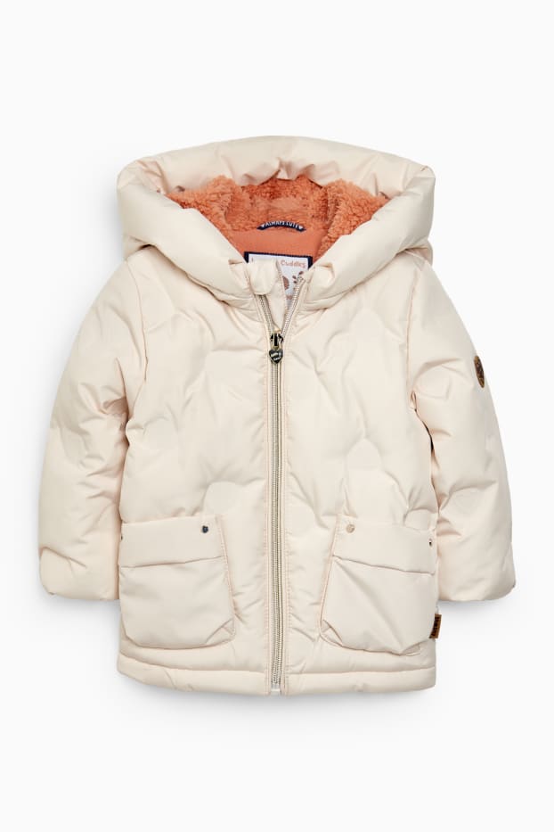 Baby: meisjes - Babyjas met capuchon - licht beige