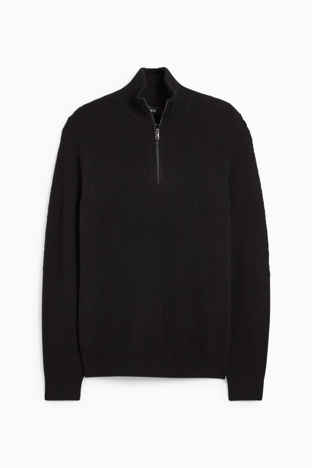 Home - Jersei amb component de caixmir - barreja de llana - negre