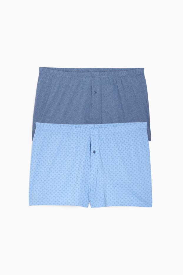 Herren - Multipack 2er - Boxershorts - Jersey - hellblau