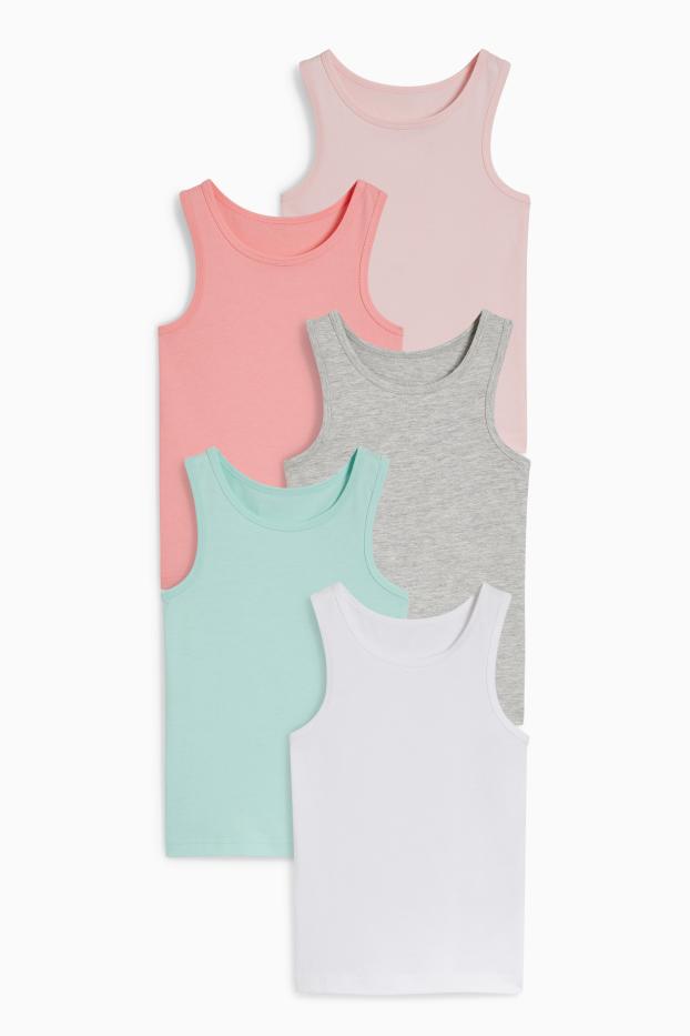 Bambine - Confezione da 5 - canotta - rosa