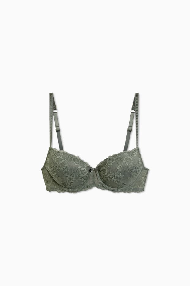 Women - Underwire bra - FULL COVERAGE - padded - green