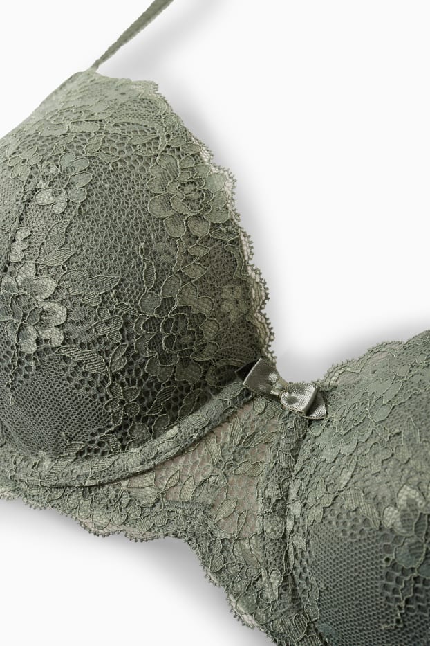 Women - Underwire bra - FULL COVERAGE - padded - green