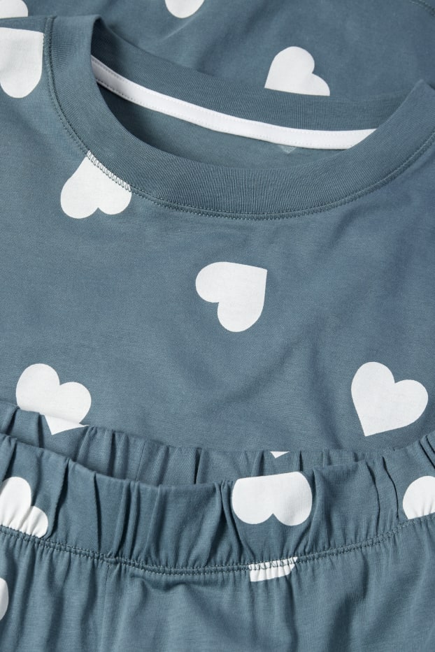 Femmes - Pyjama - à motif - bleu