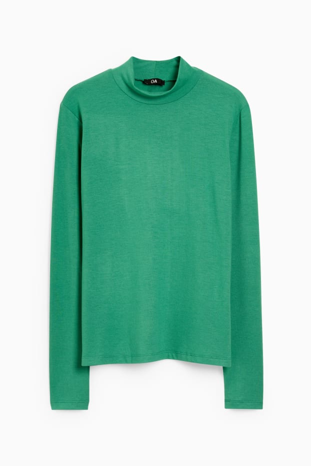 Dames - Shirt met rolkraagje - groen