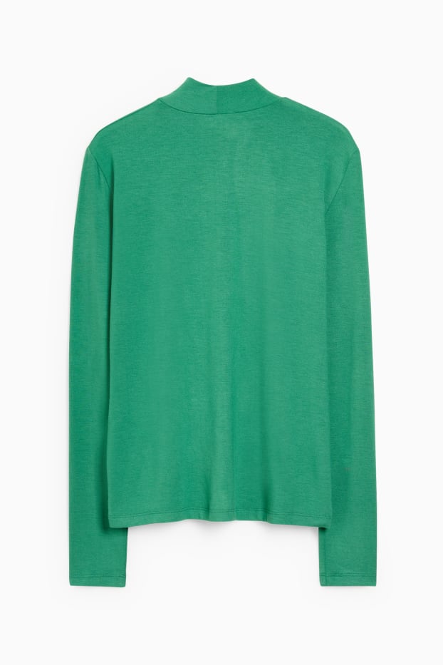 Dames - Shirt met rolkraagje - groen