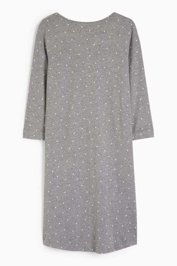 Donna - Camicia da notte - a pois - grigio melange
