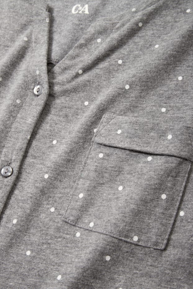 Donna - Camicia da notte - a pois - grigio melange