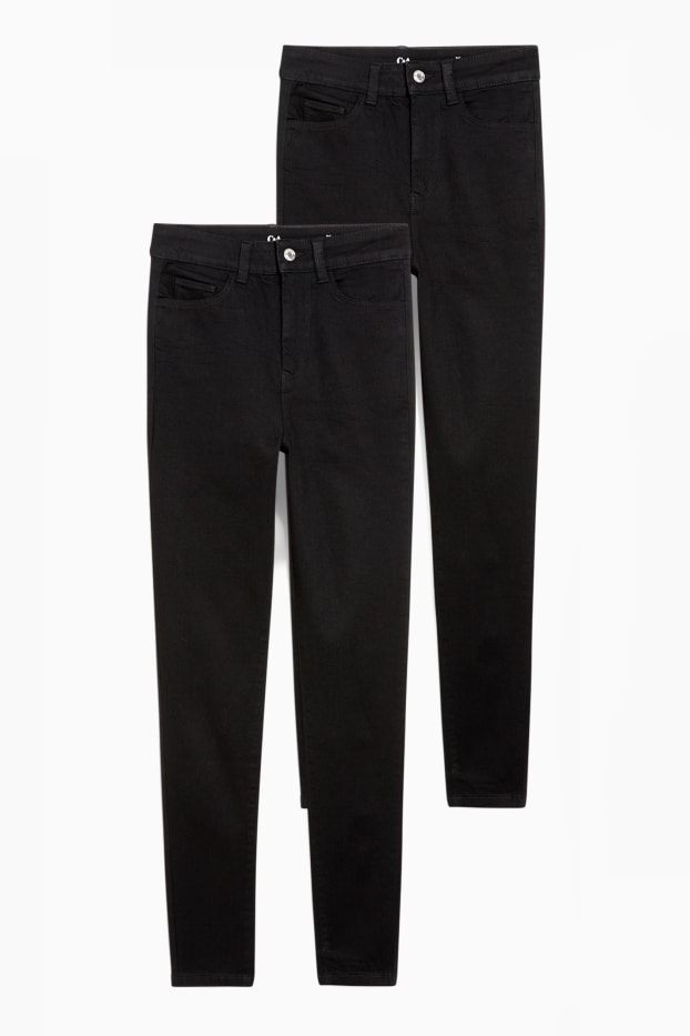 Femmes - Lot de 2 - jegging jean - high waist - noir