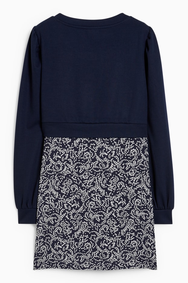 Femmes - Sweat de grossesse - look 2-en-1 - bleu foncé