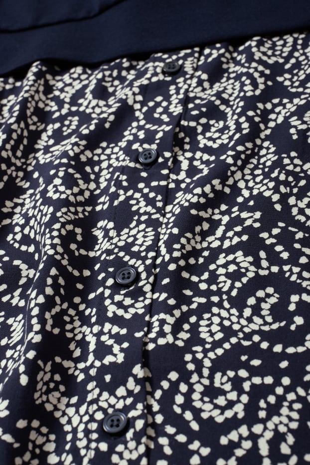 Femmes - Sweat de grossesse - look 2-en-1 - bleu foncé