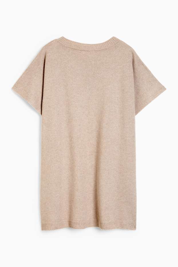 Donna - Poncho in maglia - beige chiaro
