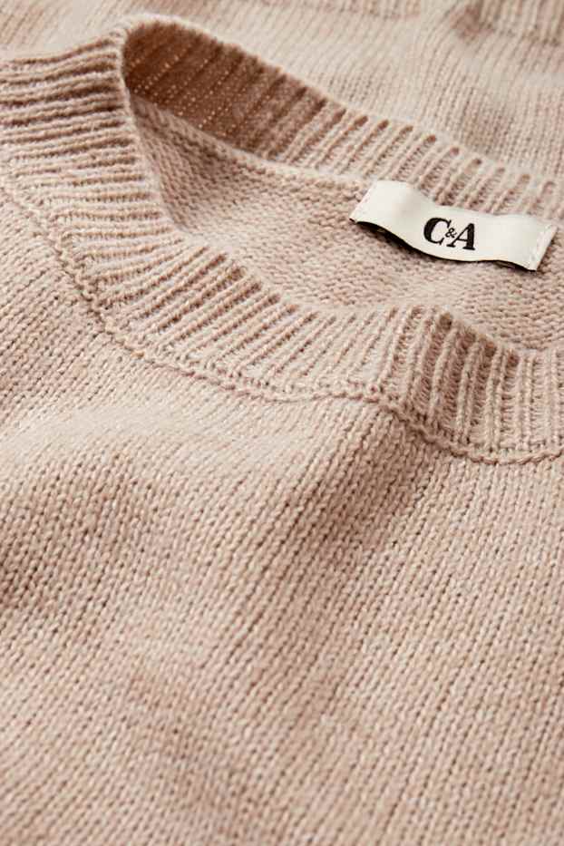 Donna - Poncho in maglia - beige chiaro