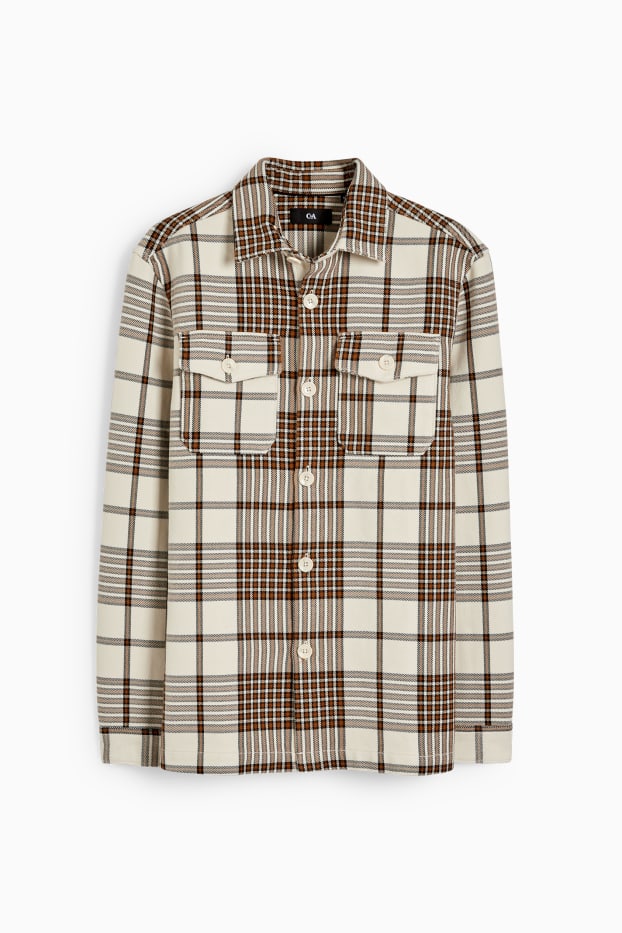 Herren - Hemd - Regular Fit - Kent - kariert - hellbraun