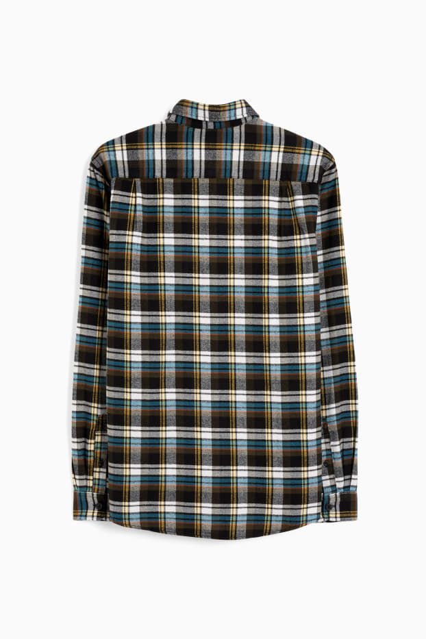 Home - Camisa de franel·la - regular fit - Kent - de quadres - verd
