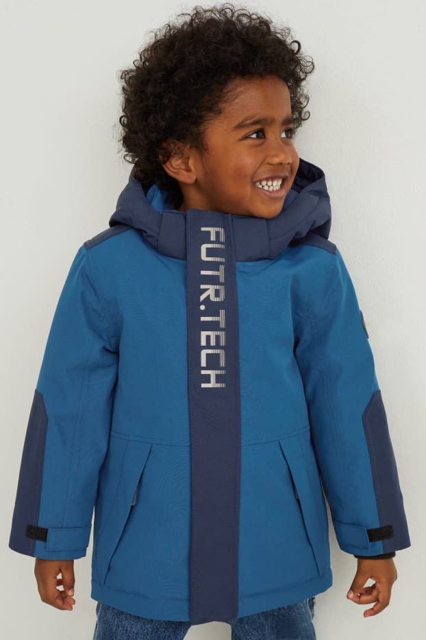 Bambini - Giacca con cappuccio - impermeabile - blu scuro