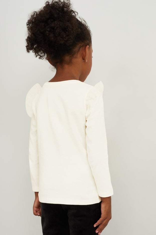 Bambine - Set Halloween - maglia a maniche lunghe e maschera pipistrello- 2 pezzi - bianco crema