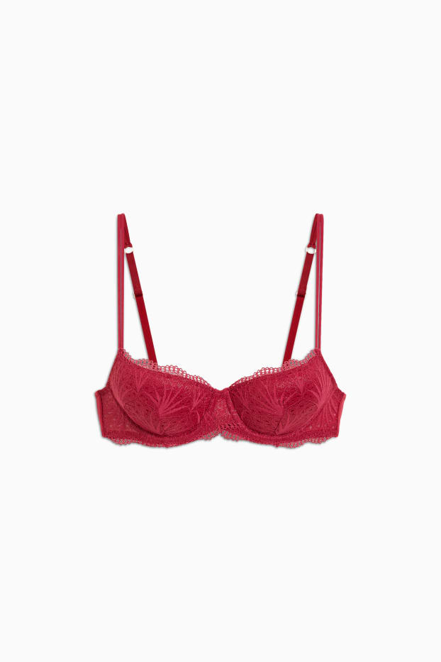 Femmes - Soutien-gorge à armature - DEMI - ampliforme - rouge foncé