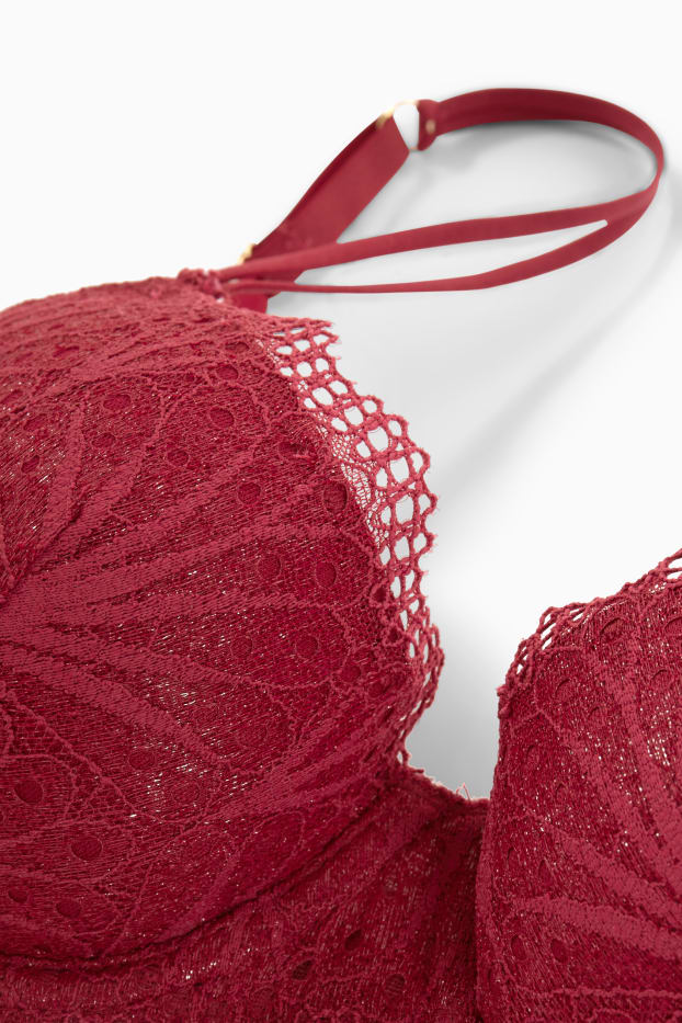 Femmes - Soutien-gorge à armature - DEMI - ampliforme - rouge foncé