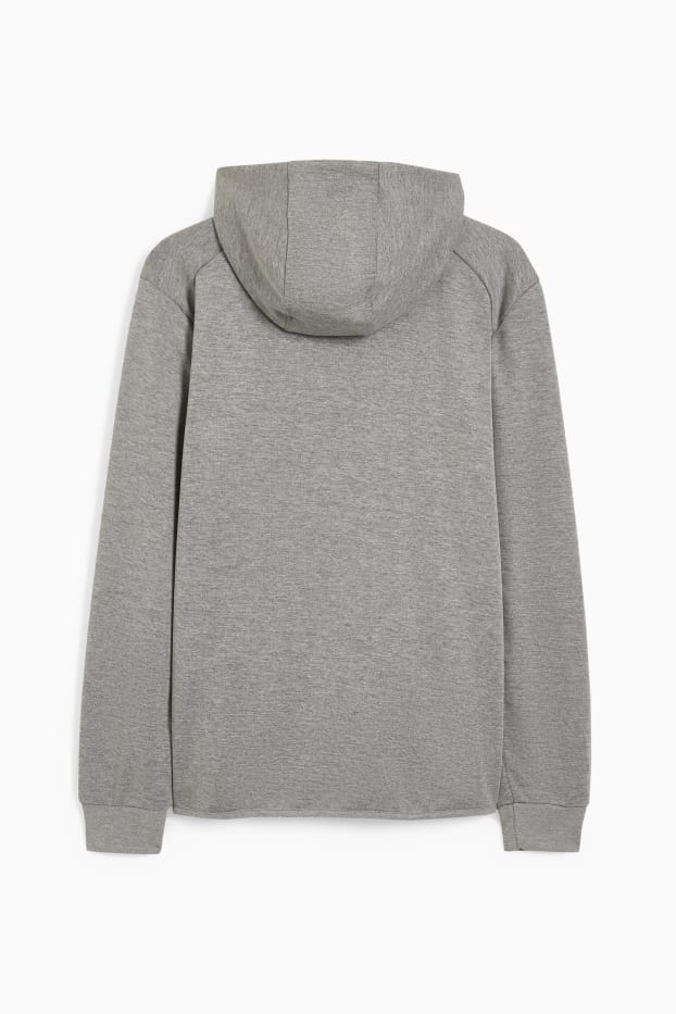 Herren - Sweatjacke mit Kapuze - hellgrau-melange