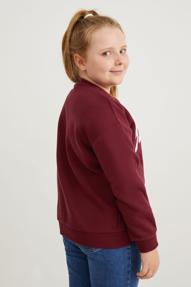 Kinderen: meisjes - Uitgebreide maten - sweatshirt - bordeaux