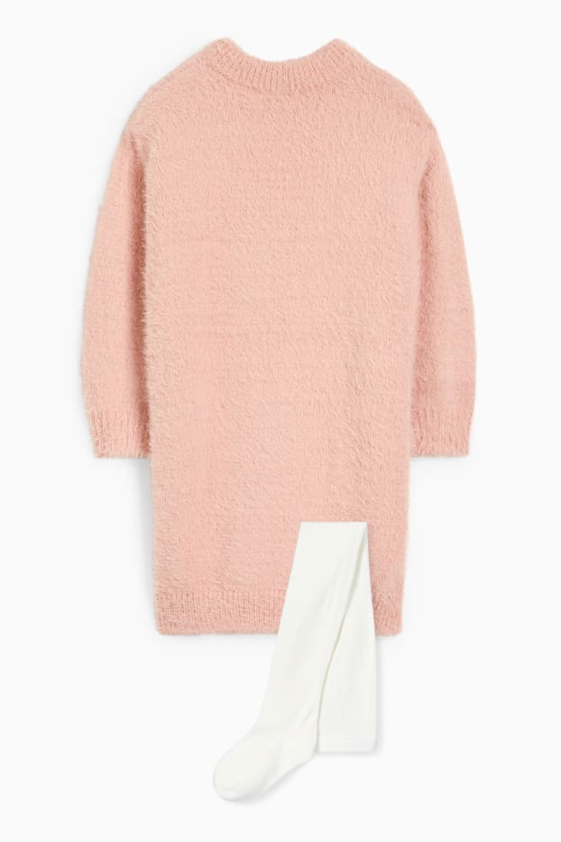 Copii - Fete - Set - rochie și dresuri - 2 piese - roz