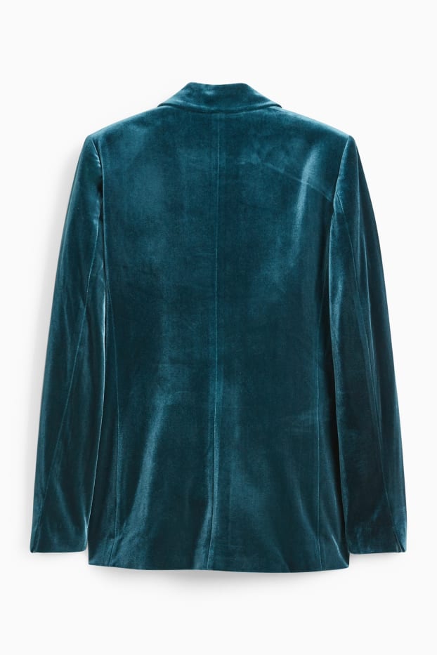 Women - Velvet business blazer- regular fit - dark green