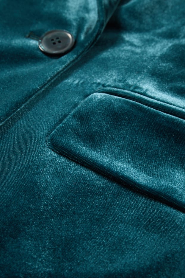 Women - Velvet business blazer- regular fit - dark green