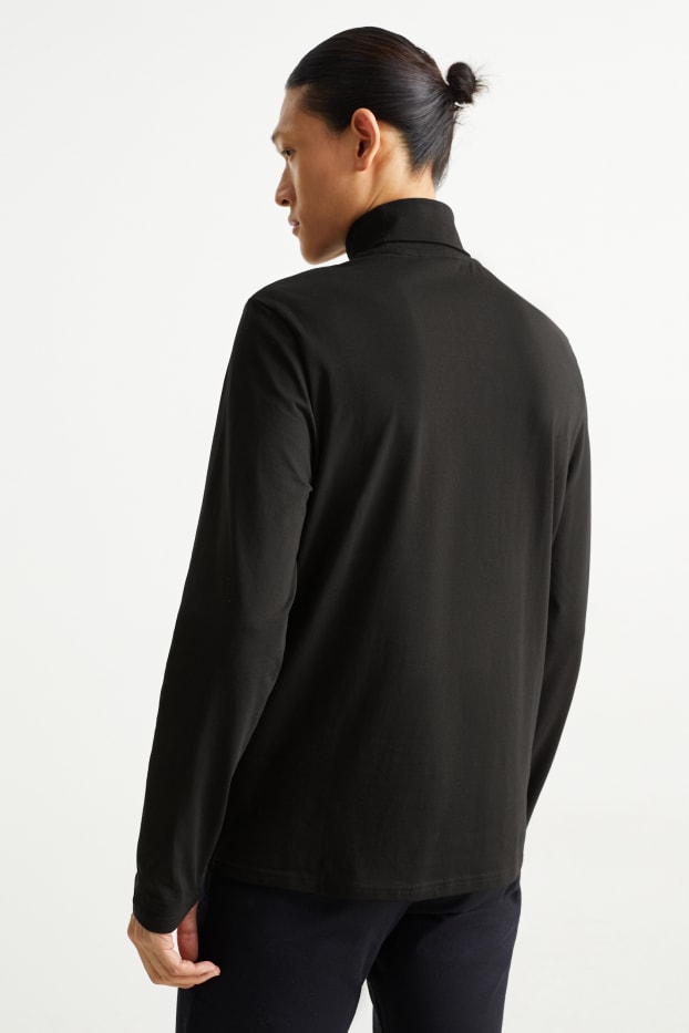 Bărbați - Bluză cu guler rulat - negru