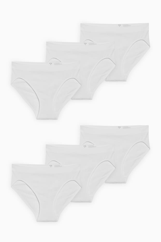 Donna - Confezione da 6 - slip - senza cuciture - LYCRA® - bianco