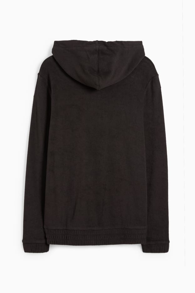 Uomo - Giacca in spugna con cappuccio - nero