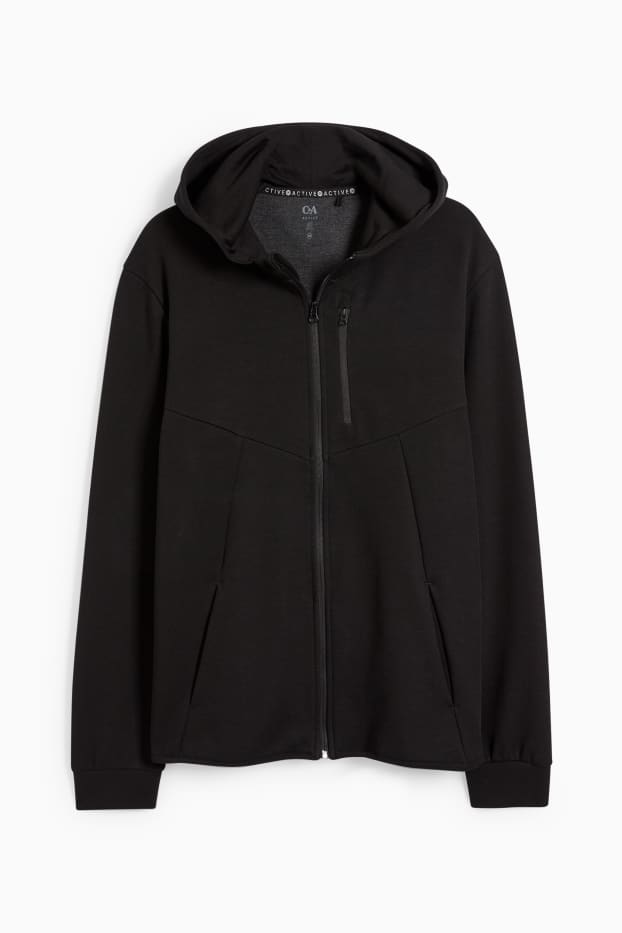 Hommes - Sweat de sport à capuche - noir