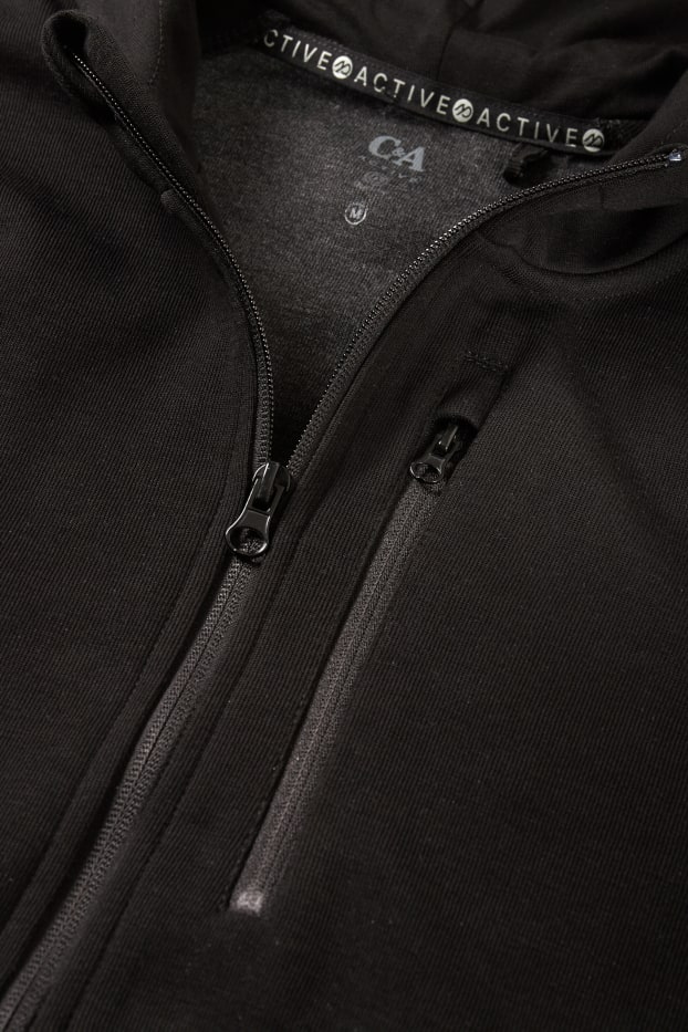 Hommes - Sweat de sport à capuche - noir