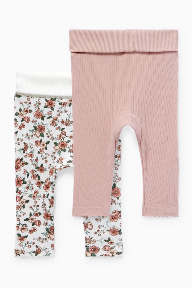 Bébés filles - Lot de 2 - leggings pour bébé - blanc crème