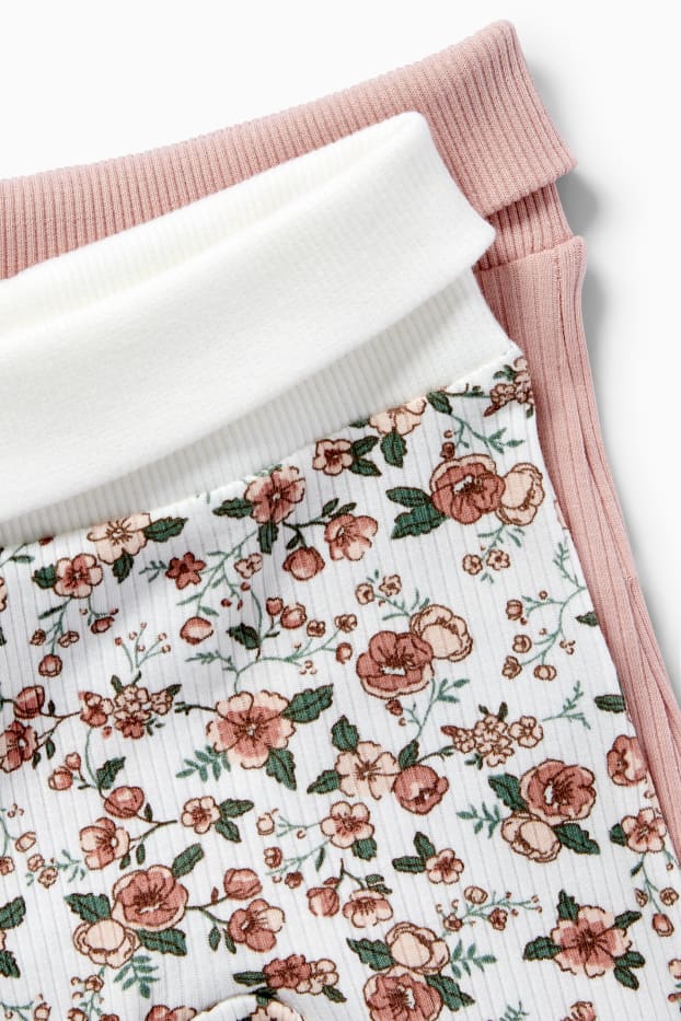 Bébés filles - Lot de 2 - leggings pour bébé - blanc crème