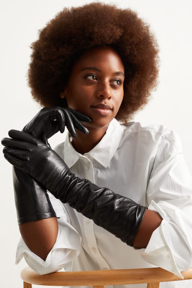 Femmes - Gants en cuir - noir