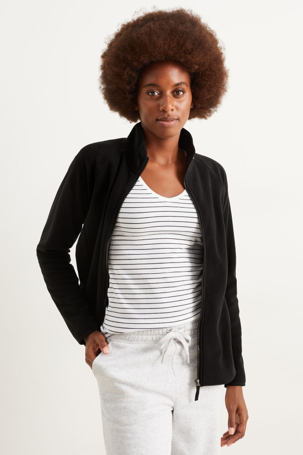 Women - Basic fleece jacket - black