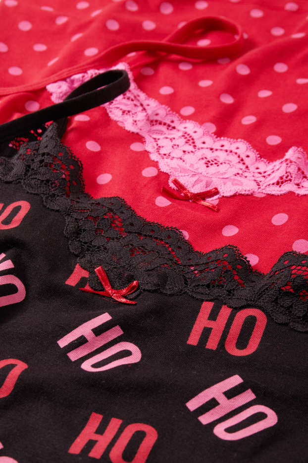 Women - Multipack of 2 - Christmas vest - HoHoHo - black