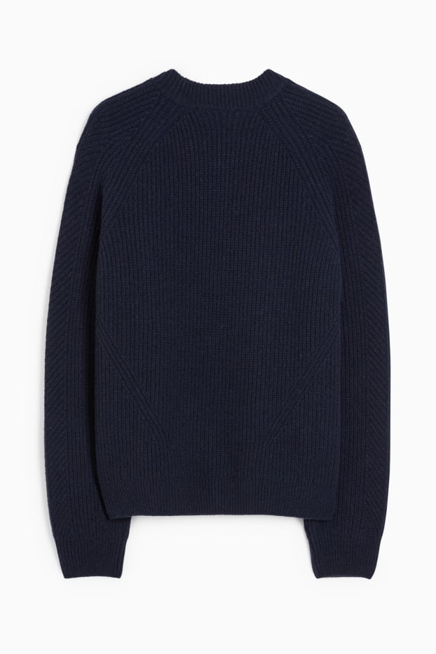 Women - Cashmere jumper - dark blue