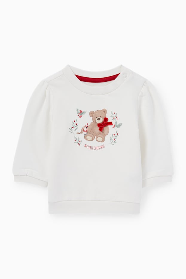 Nadó nena - Conjunt nadalenc per a nadó - 3 peces - blanc trencat