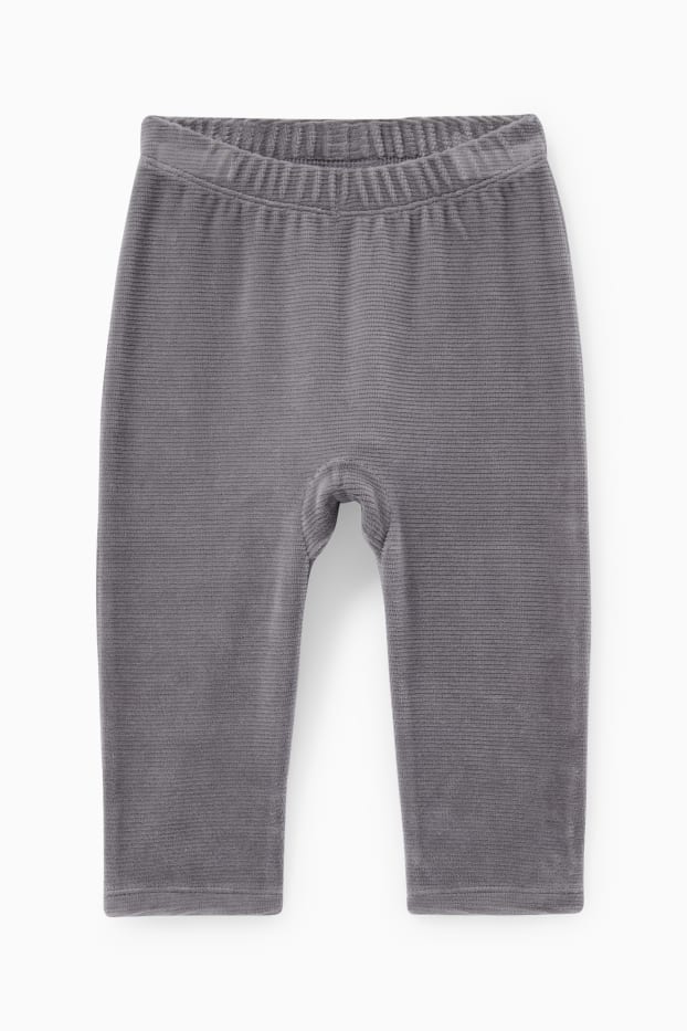 Unisexe - Pyjama d’hiver pour bébé - 2 pièces - gris clair chiné