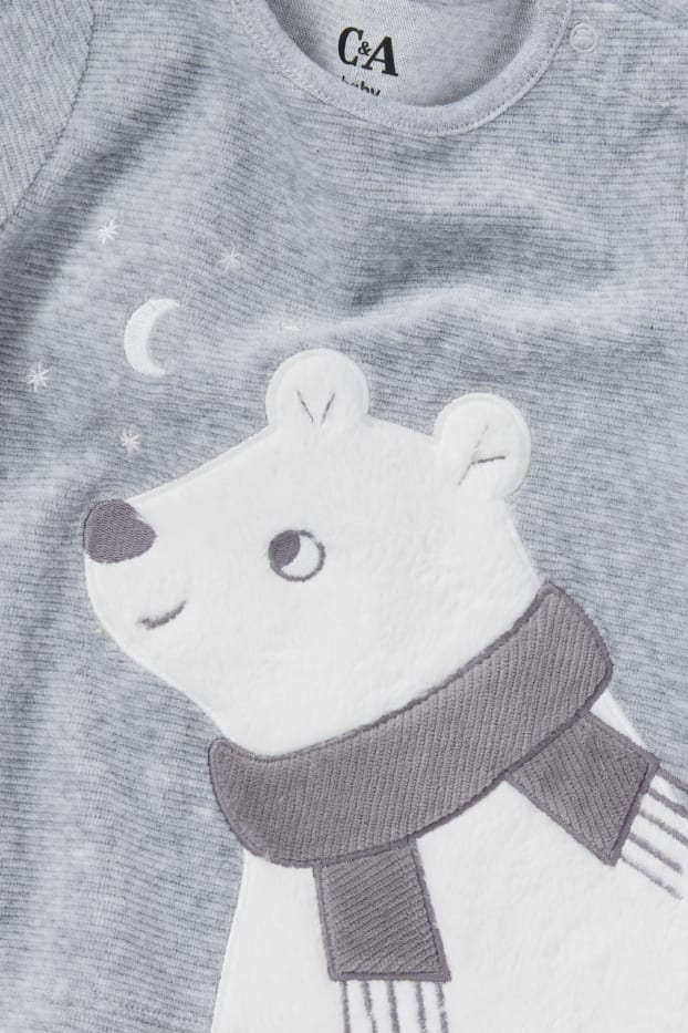 Unisexe - Pyjama d’hiver pour bébé - 2 pièces - gris clair chiné