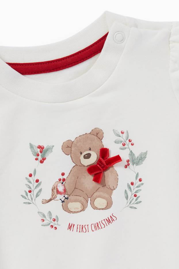 Nadó nena - Conjunt nadalenc per a nadó - 3 peces - blanc trencat