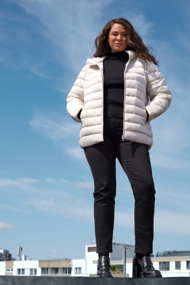 Femmes - Slim jean - mid waist - effet galbant - LYCRA® - noir