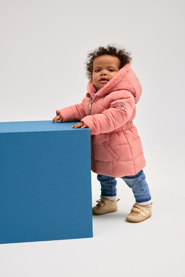 Nadó nena - Jaqueta per a nadó embuatada amb caputxa - rosa