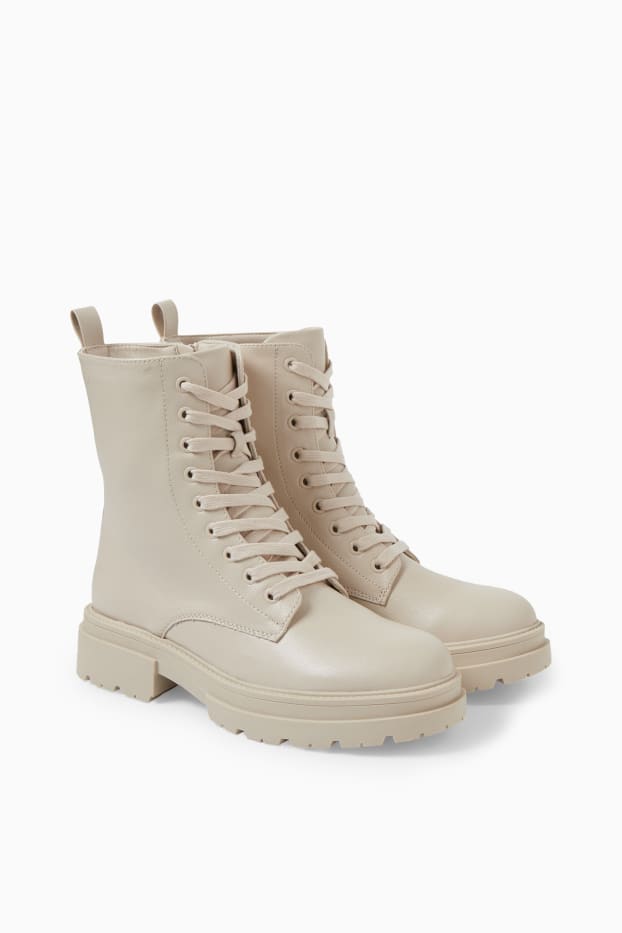 Mujer - Botines - polipiel - beis