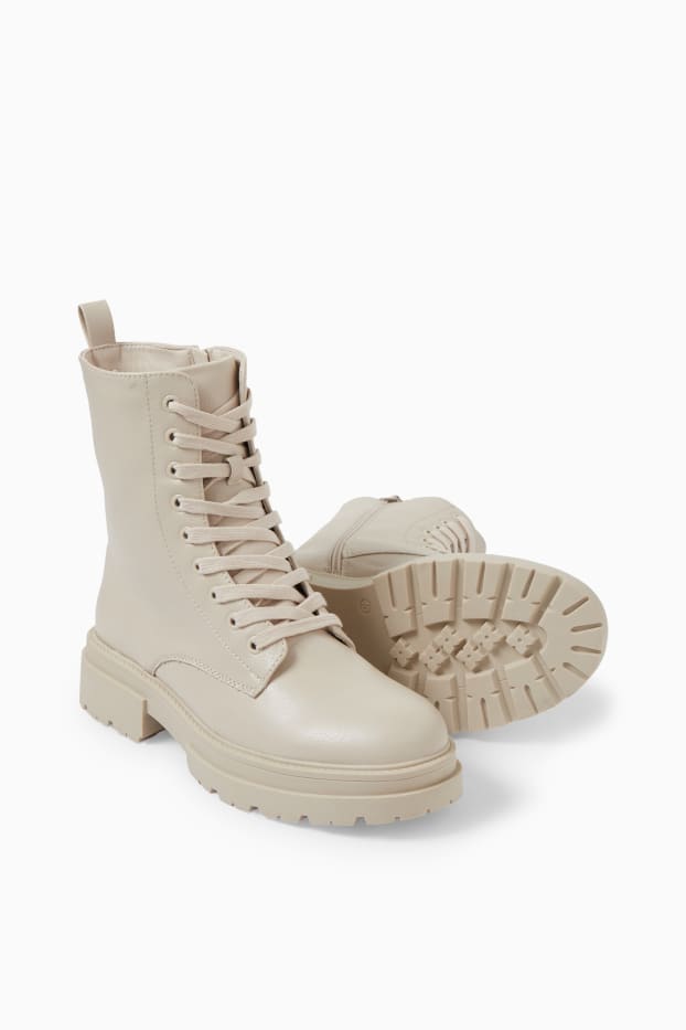 Mujer - Botines - polipiel - beis