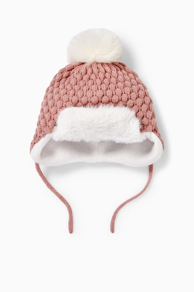 Miminka - dívky - Pletená čepice pro miminka - růžová