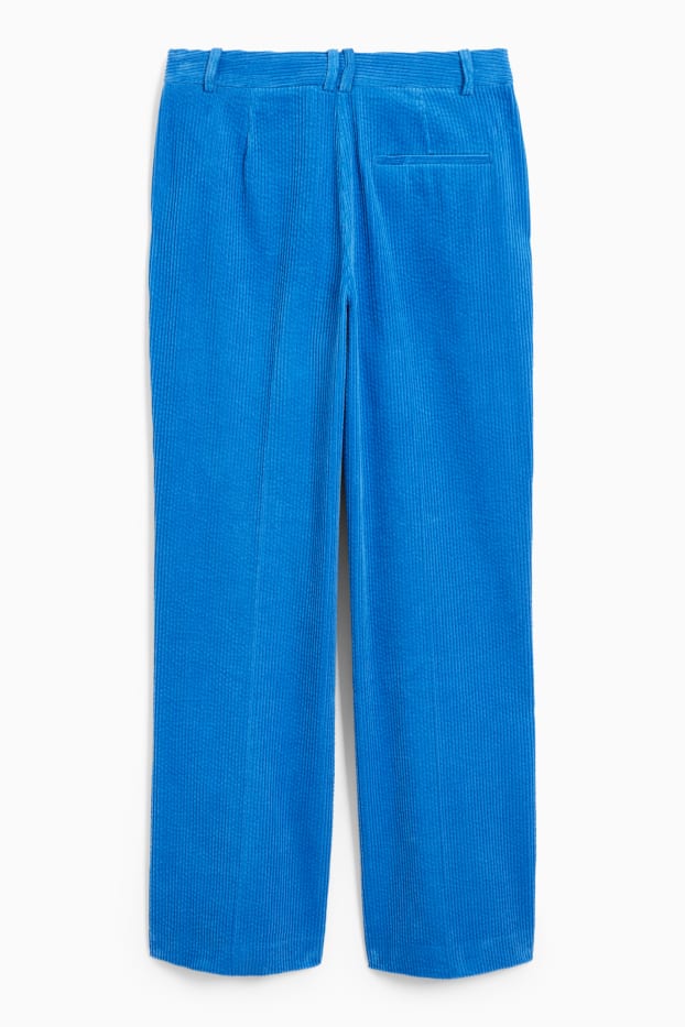 Damen - Cordhose - High Waist - Wide Leg - blau